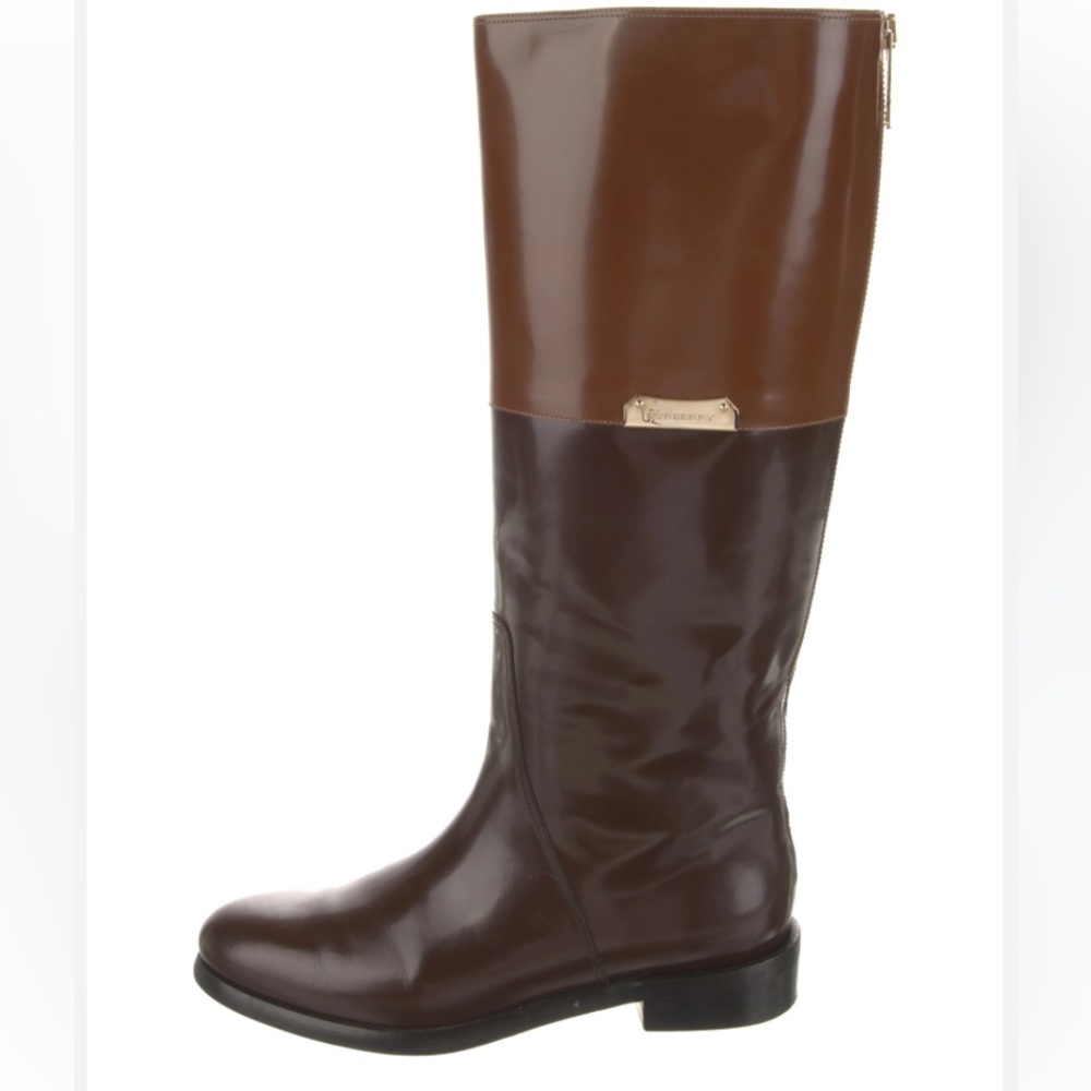 Burberry Tall Leather Riding Boots Size 40 US 10